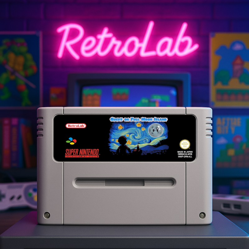 Mario Quest On Full Moon Island SNES | Cartmod Aventure Inédite